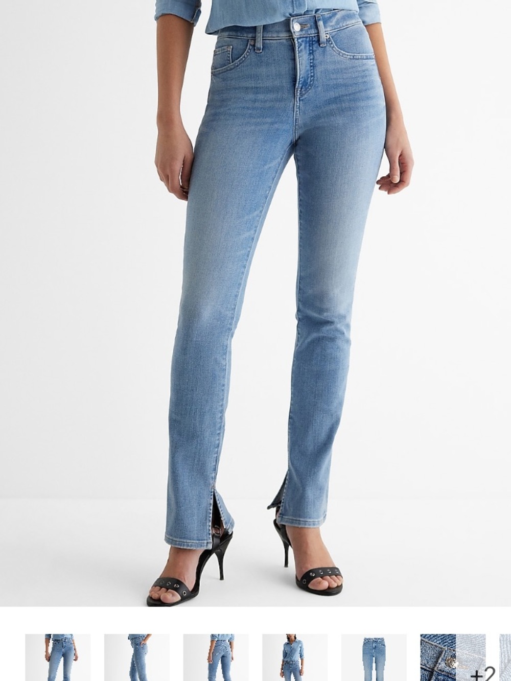 Express Skyscraper Light Blue Boot Cut Jeans
